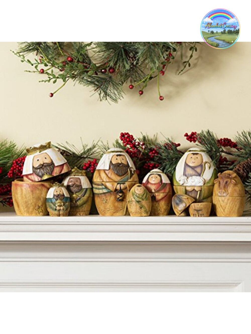 Nativity Nesting Dolls Set of 9 Christmas Holy Family Three Kings Shepherd